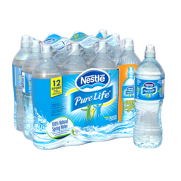 Nestlé® Pure Life® Natural Spring Water 710 ml PET Bottles Pack of 12