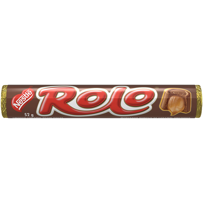 ROLO, smooth chocolate and caramel pieces, 52 grams.