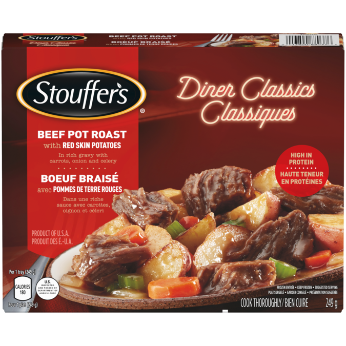 STOUFFER'S Diner Classics Beef Pot Roast, 249 grams.