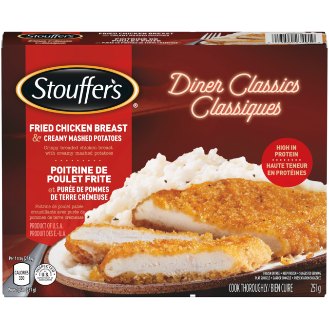 STOUFFER'S Diner Classics Fried Chicken Breast, 251 grams.