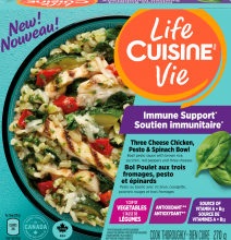 LIFE CUISINE Three Cheese Chicken, Pesto & Spinach Bowl