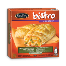 STOUFFER'S BISTRO Crustini Chicken Broccoli and Cheddar, 256 grams.