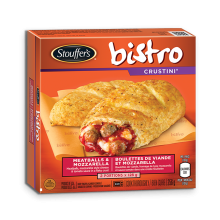 STOUFFERS Bistro Crustini, Meatballs and Mozarella, 2 portions x 128 grams