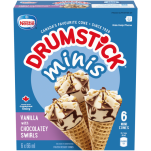 DRUMSTICK Minis Vanilla with Chocolatey Swirl Cones 6 x 66 ml