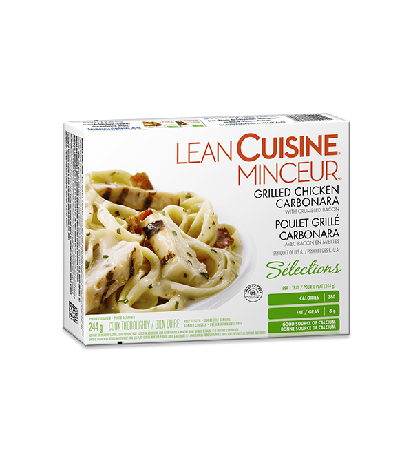 Title text placeholder LEAN CUISINE, Poulet grillé Carbonara, 244 grammes.