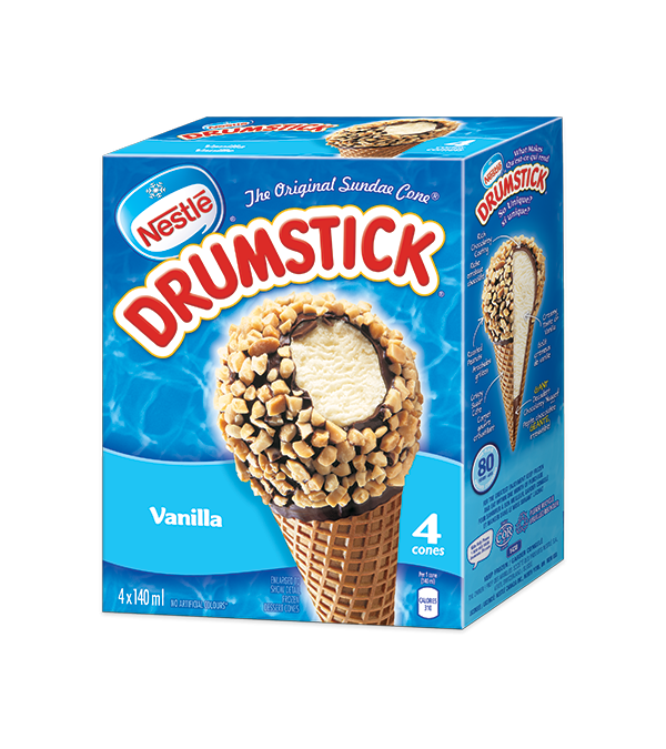Title text placeholder DRUMSTICK, 4 pack, Vanilla, 4 x 140 gram portions