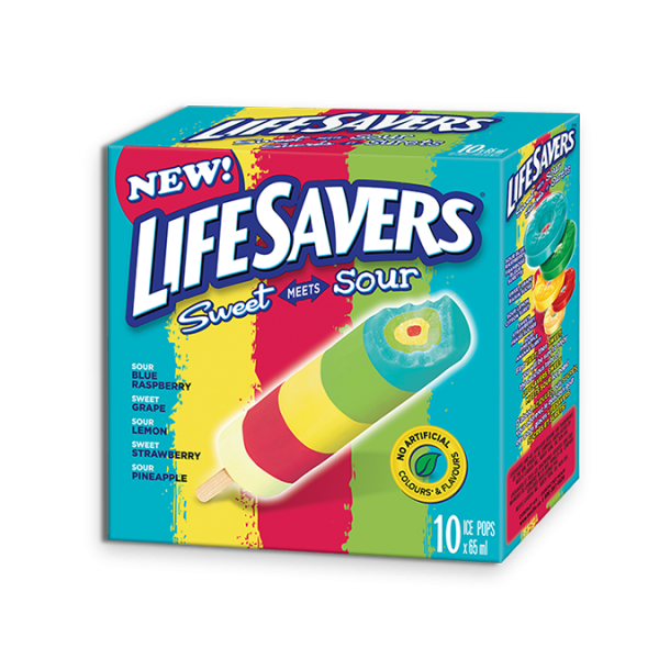 Title text placeholder LIFESAVERS Sweet Meets Sour Pops, 10 x 65 ml portions.