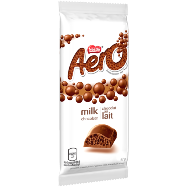 Title text placeholder AERO Milk Chocolate Bar, 97 grams.