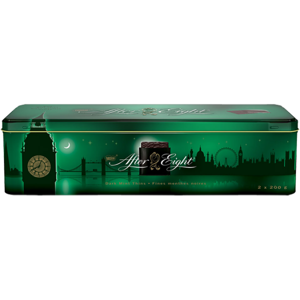 Title text placeholder AFTER EIGHT Chocolates, London Skyline Tin, 400 grams.