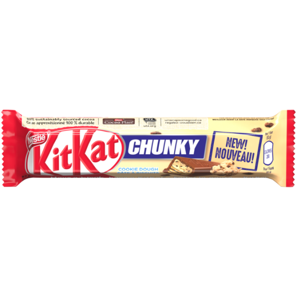 Title text placeholder KIT KAT CHUNKY Cookie Dough Wafer Bar, 52 grams.