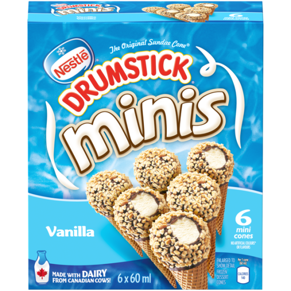 Title text placeholder DUMSTICK Minis Vanilla Mini Frozen Desert Cones, Multipack, 6 x 60ml.