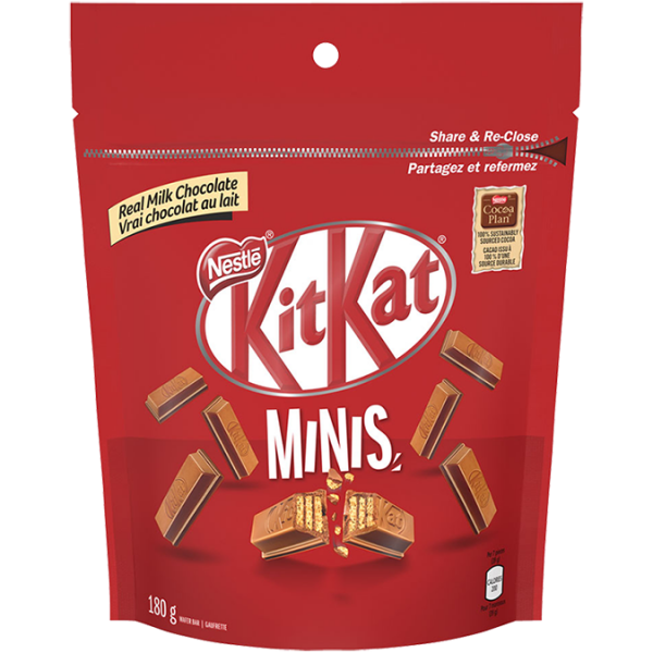 Title text placeholder KIT KAT Chocolate Minis, 180 grams.