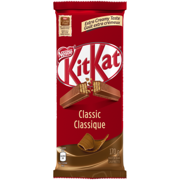 Title text placeholder KIT KAT Classic Milk Chocolate Bar, 170 grams.