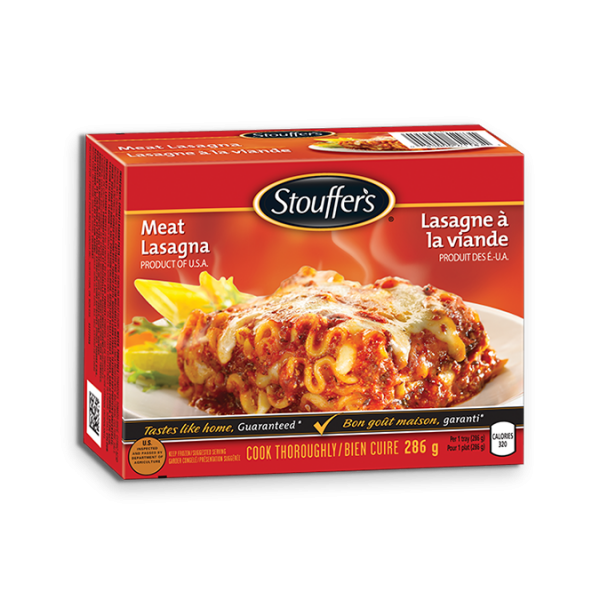 Title text placeholder STOUFFER'S Meat Lasagna, 286 grams.