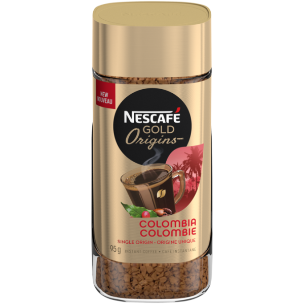 Title text placeholder NESCAFÉ GOLD ORIGINS Colombia Coffee, 95 grams.