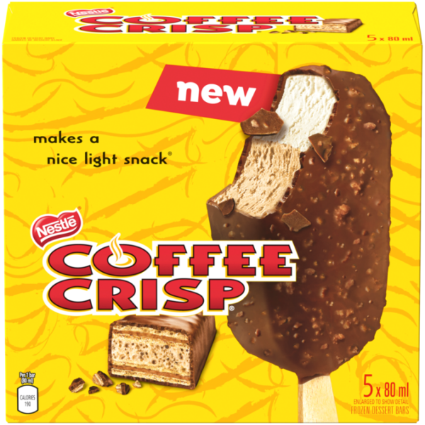 Title text placeholder COFFEE CRISP Frozen Dessert Bars, Multipack, 5 x 80 ml.