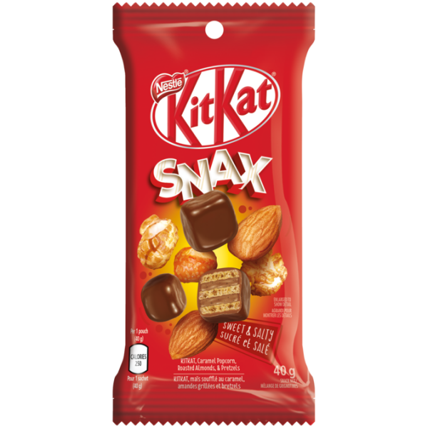 Title text placeholder KIT KAT Snax Chocolate bar, 40 grams.