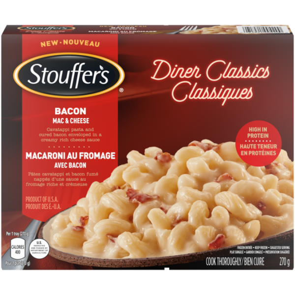 Title text placeholder STOUFFERS Diner Classics Bacon Mac & Cheese, 270 grams.