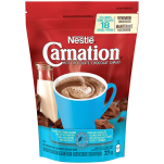 CARNATION Hot Chocolate Powder, Light with 60% fewer calories in a resealable bag. 225 grams makes 18 cups.