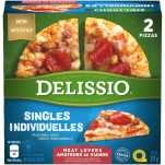DELISSIO Singles Meat Lovers Pizza, 2 x 187 grams.
