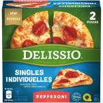 DELISSIO Singles Pepperoni Pizza, 2 x 183 grams.