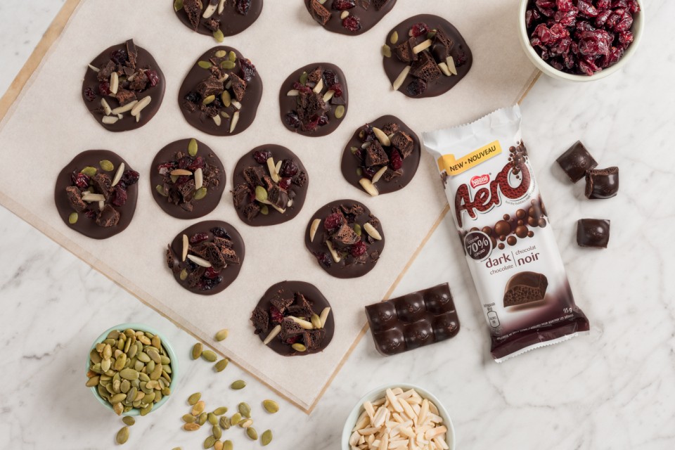 AERO dark Chocolate and Fruit Coins recipe. Delicious with after-dinner coffee.