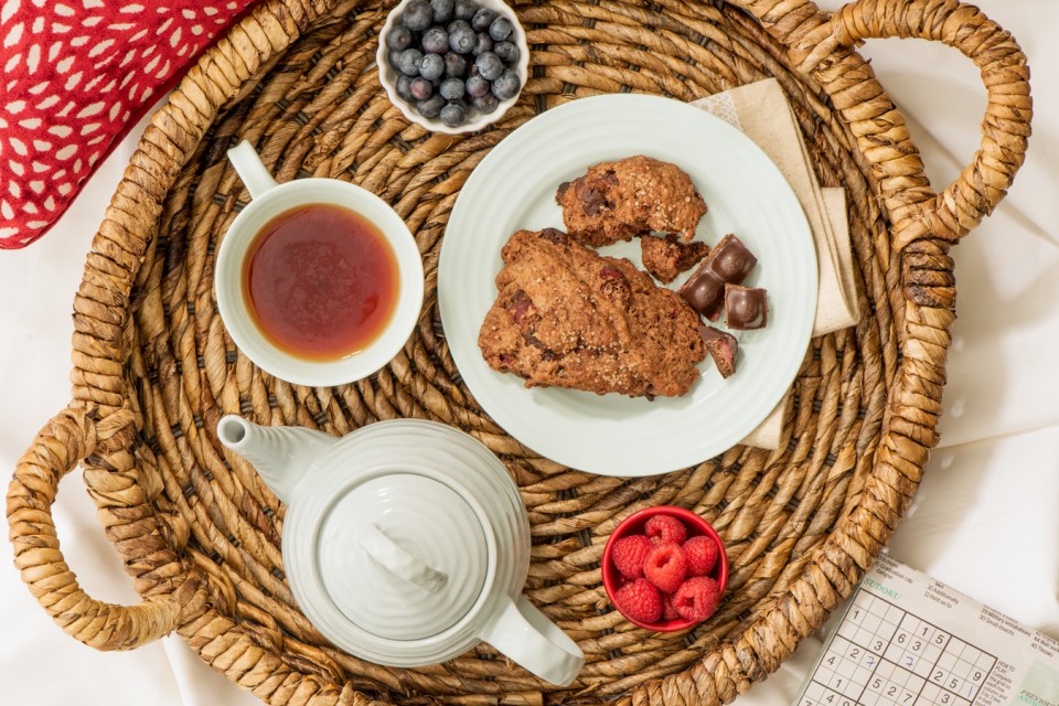 AERO Dark Cherry Truffle Scones Recipe. Perfect desert or afternoon snack.