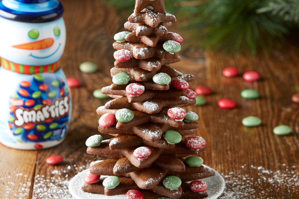 SMARTIES and Chocolate Brownie Christmas Tree Recipe. Perfect for the holidays.