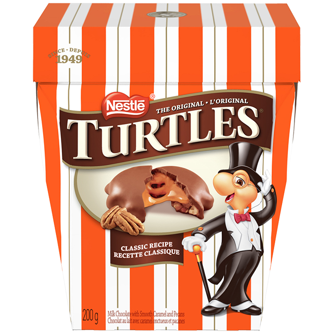 Title text placeholder TURTLES Classic Recipe, 200 grams.